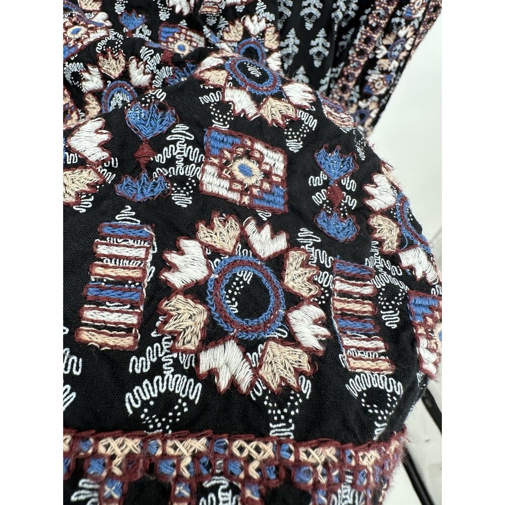 Anthropologie Vanessa Virginia Kaleidoscope Embroidered Tunic Dress Blue L butto - Picture 10 of 16